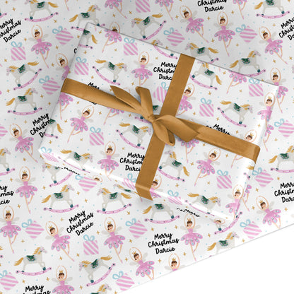 Personalised Christmas Ballerina Custom Wrapping Paper