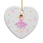 Personalised Christmas Ballerina Heart Decoration Back Image