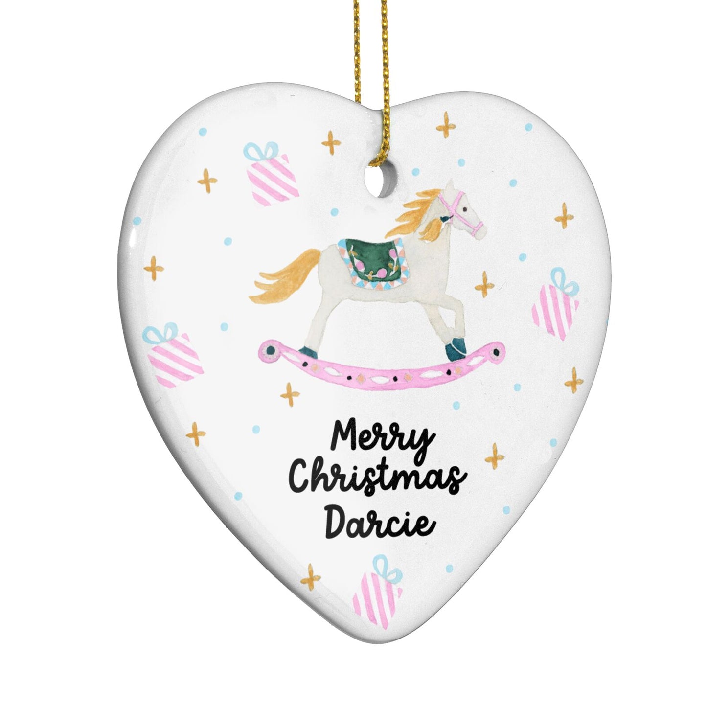 Personalised Christmas Ballerina Heart Decoration Side Angle