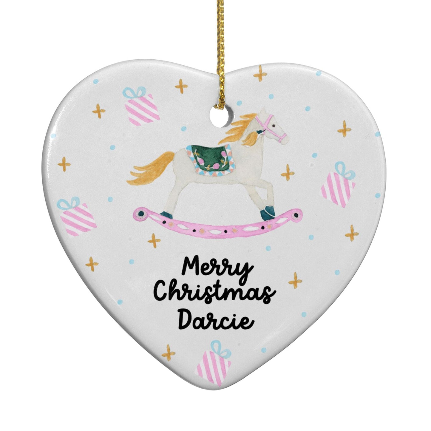 Personalised Christmas Ballerina Heart Decoration