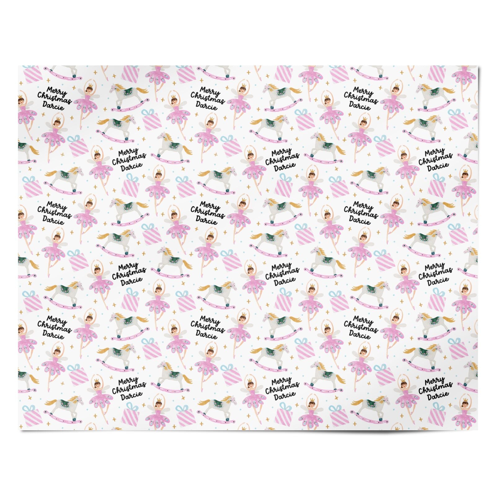 Personalised Christmas Ballerina Personalised Wrapping Paper Alternative