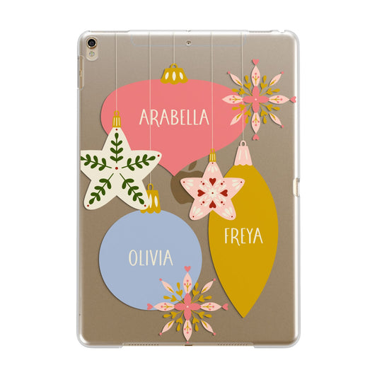 Personalised Christmas Bauble Apple iPad Gold Case