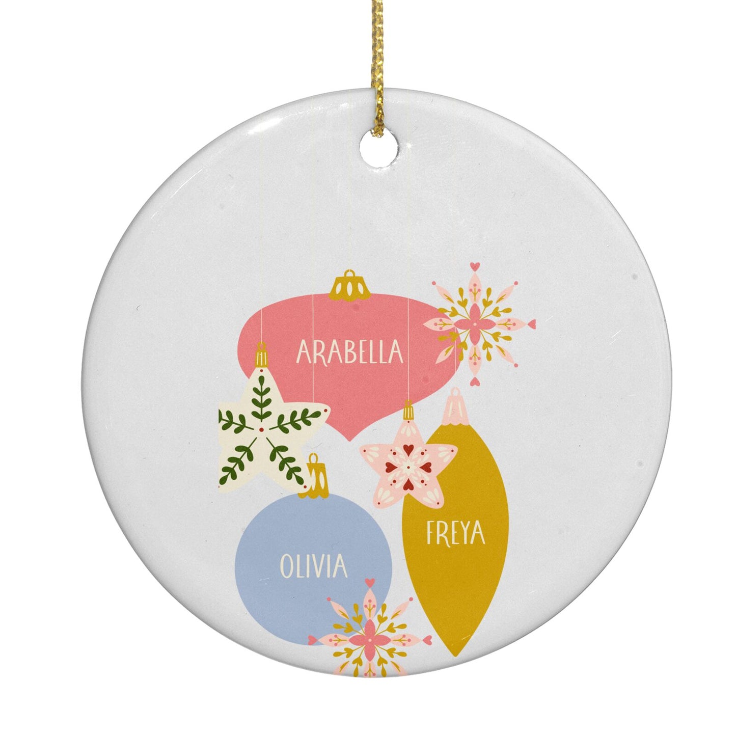 Personalised Christmas Bauble Circle Decoration Back Image