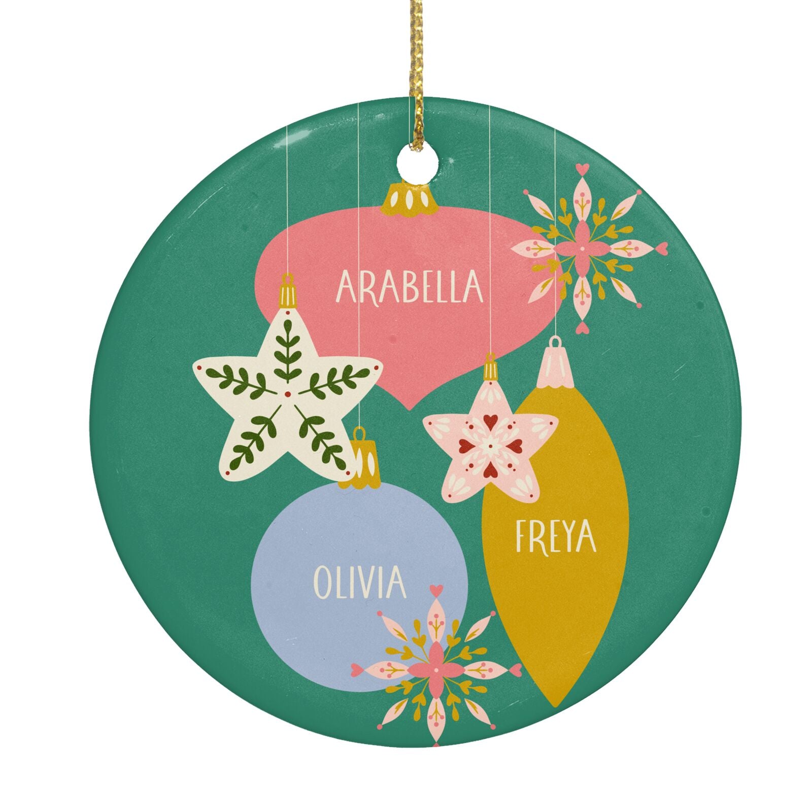 Personalised Christmas Bauble Circle Decoration
