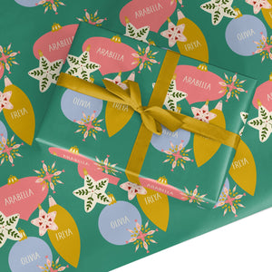 Personalised Christmas Bauble Wrapping Paper