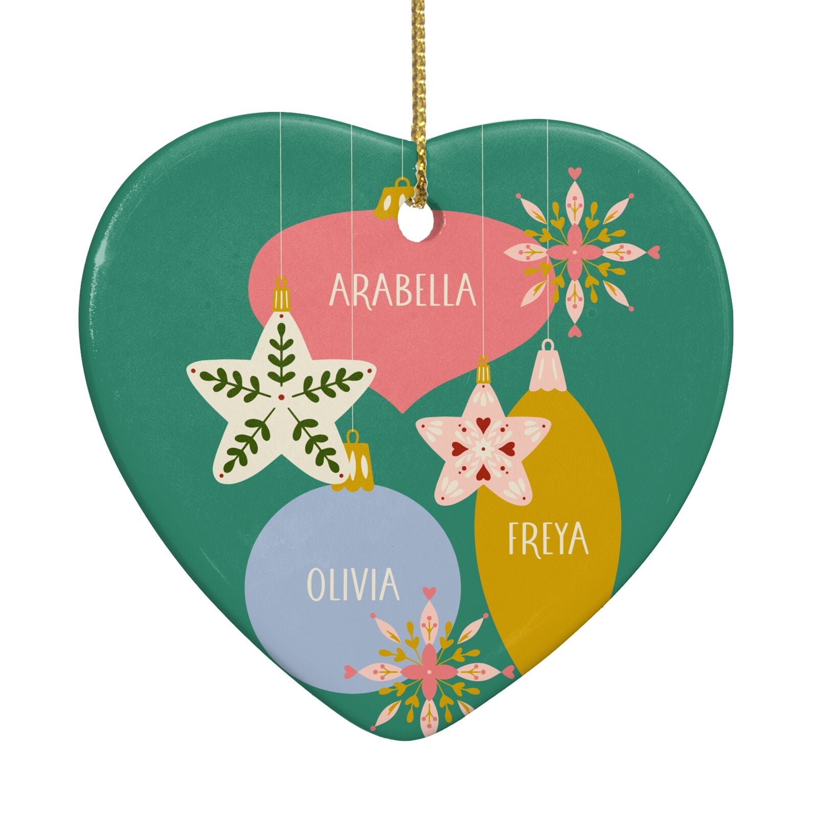 Personalised Christmas Bauble Heart Decoration