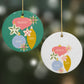 Personalised Christmas Bauble Round Decoration on Christmas Background