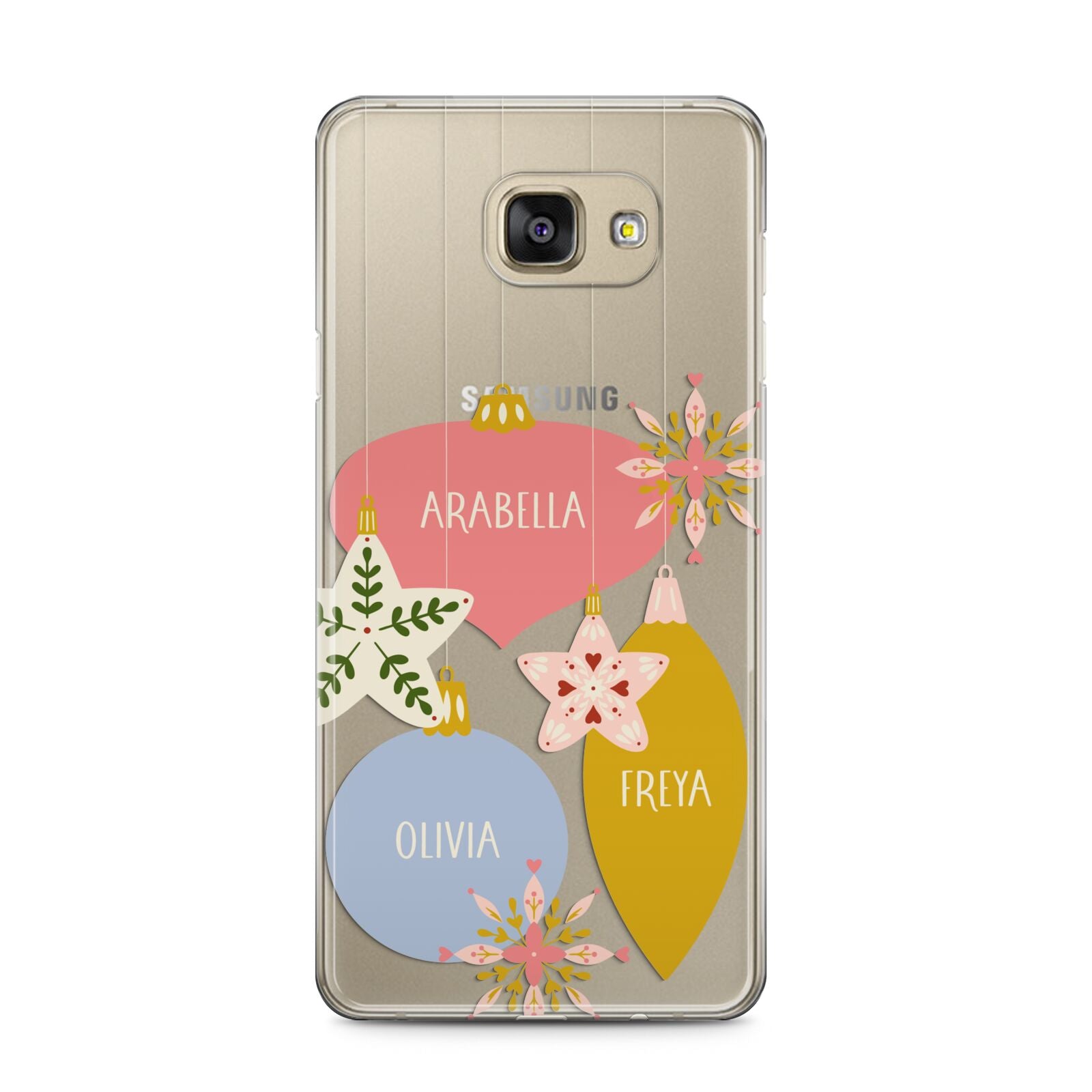 Personalised Christmas Bauble Samsung Galaxy A5 2016 Case on gold phone