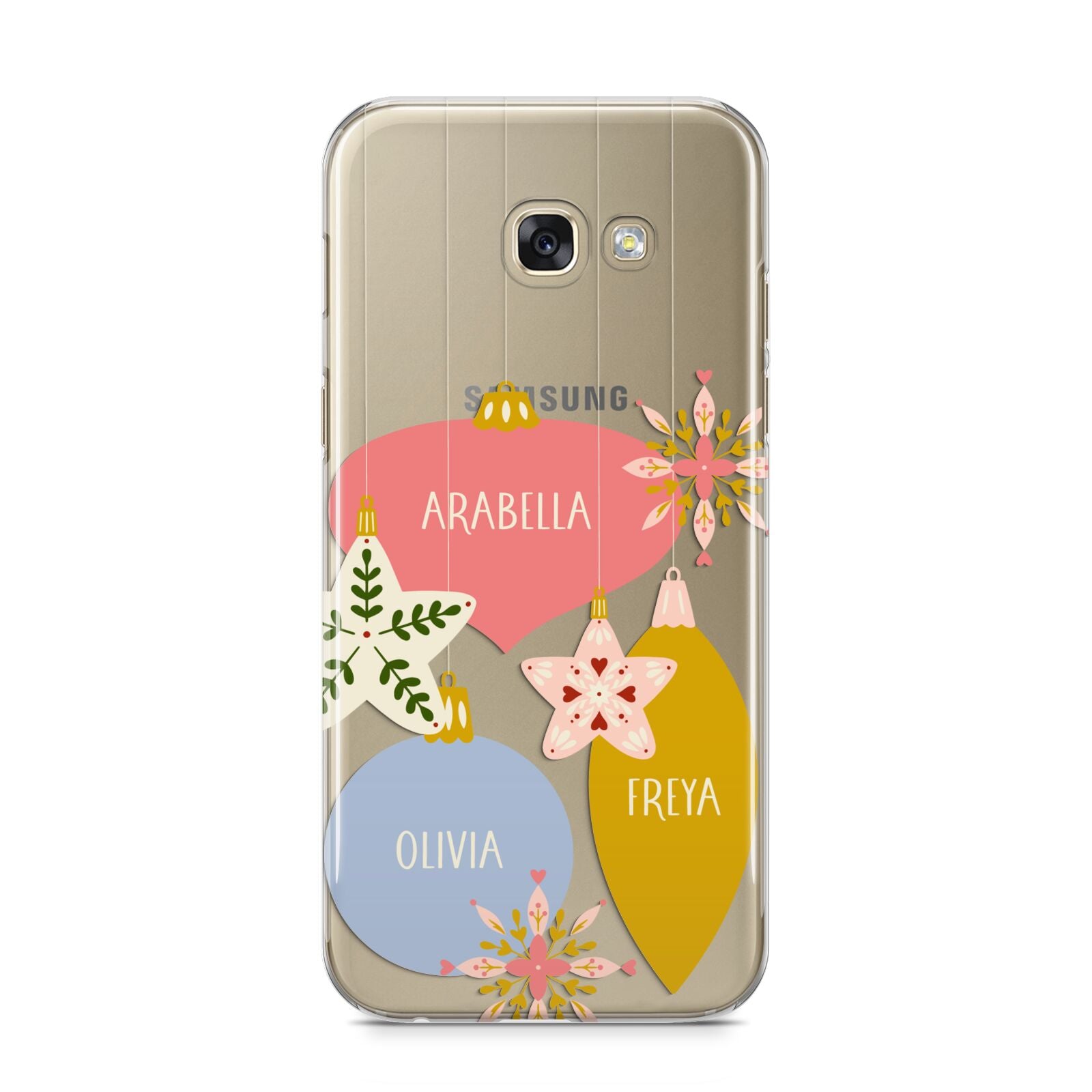 Personalised Christmas Bauble Samsung Galaxy A5 2017 Case on gold phone