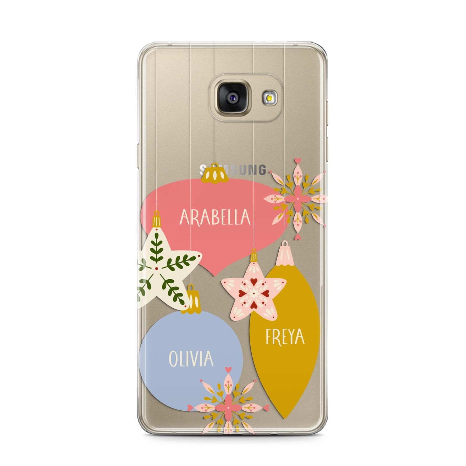 Personalised Christmas Bauble Samsung Galaxy A7 2016 Case on gold phone