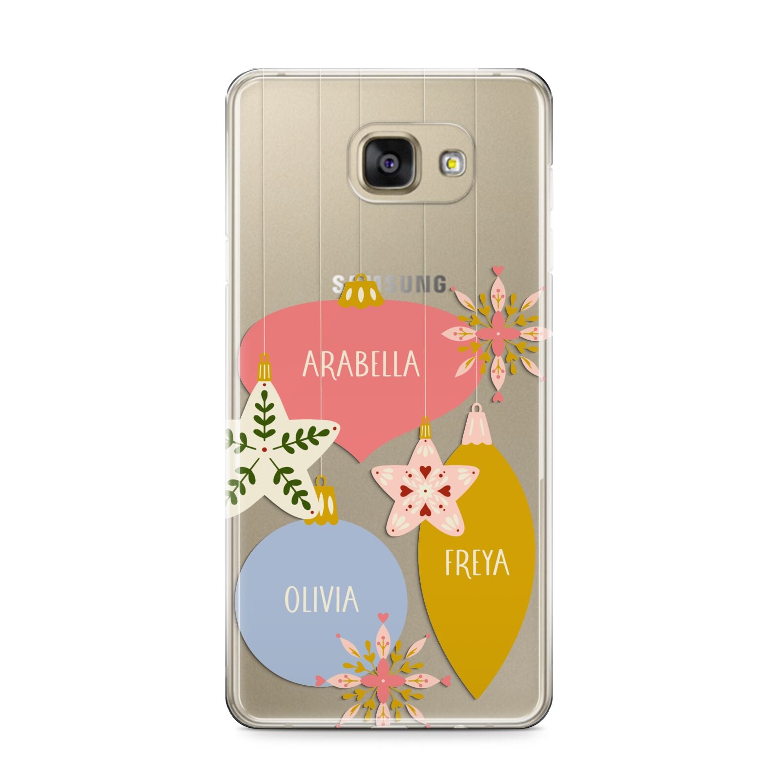 Personalised Christmas Bauble Samsung Galaxy A9 2016 Case on gold phone