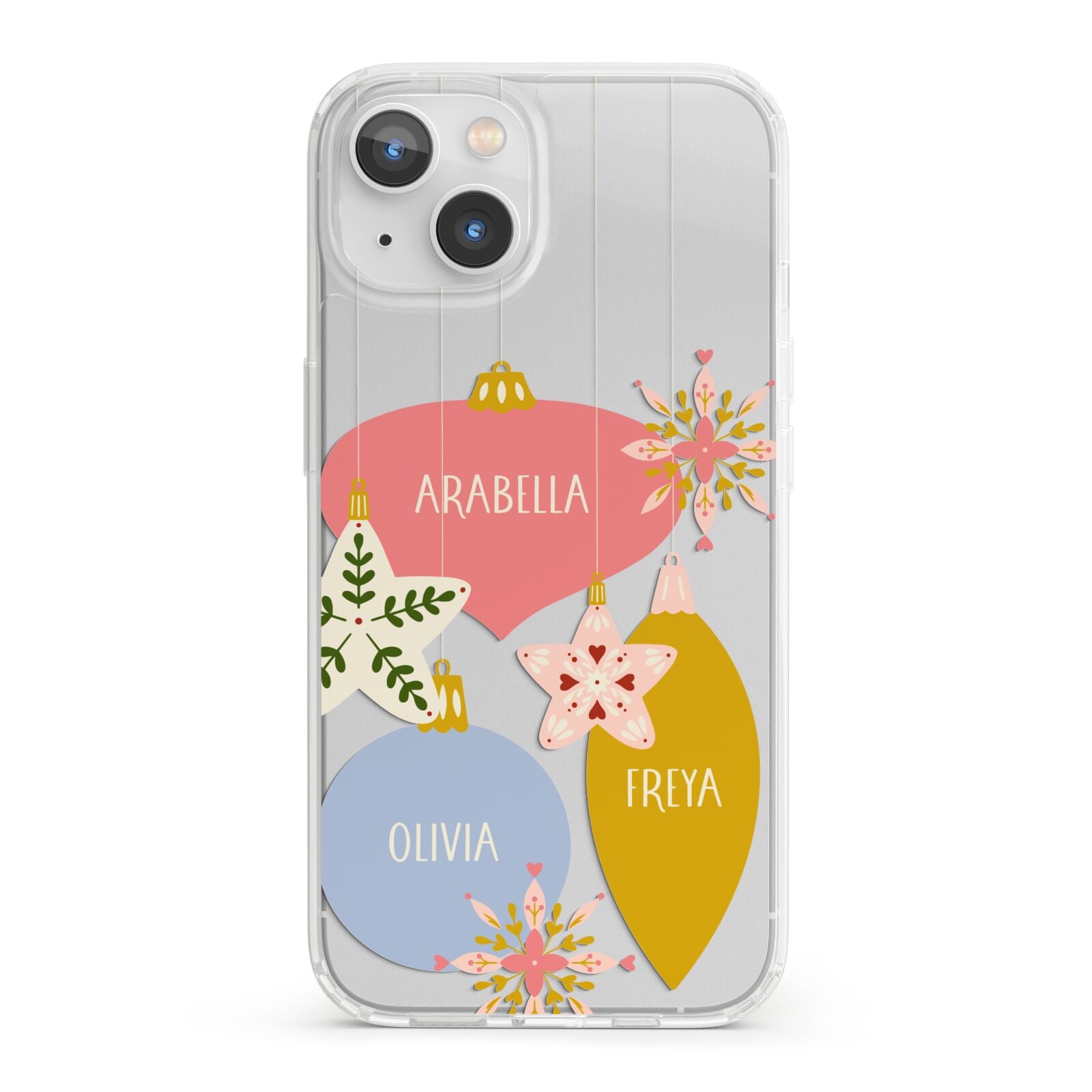 Personalised Christmas Bauble iPhone 13 Clear Bumper Case