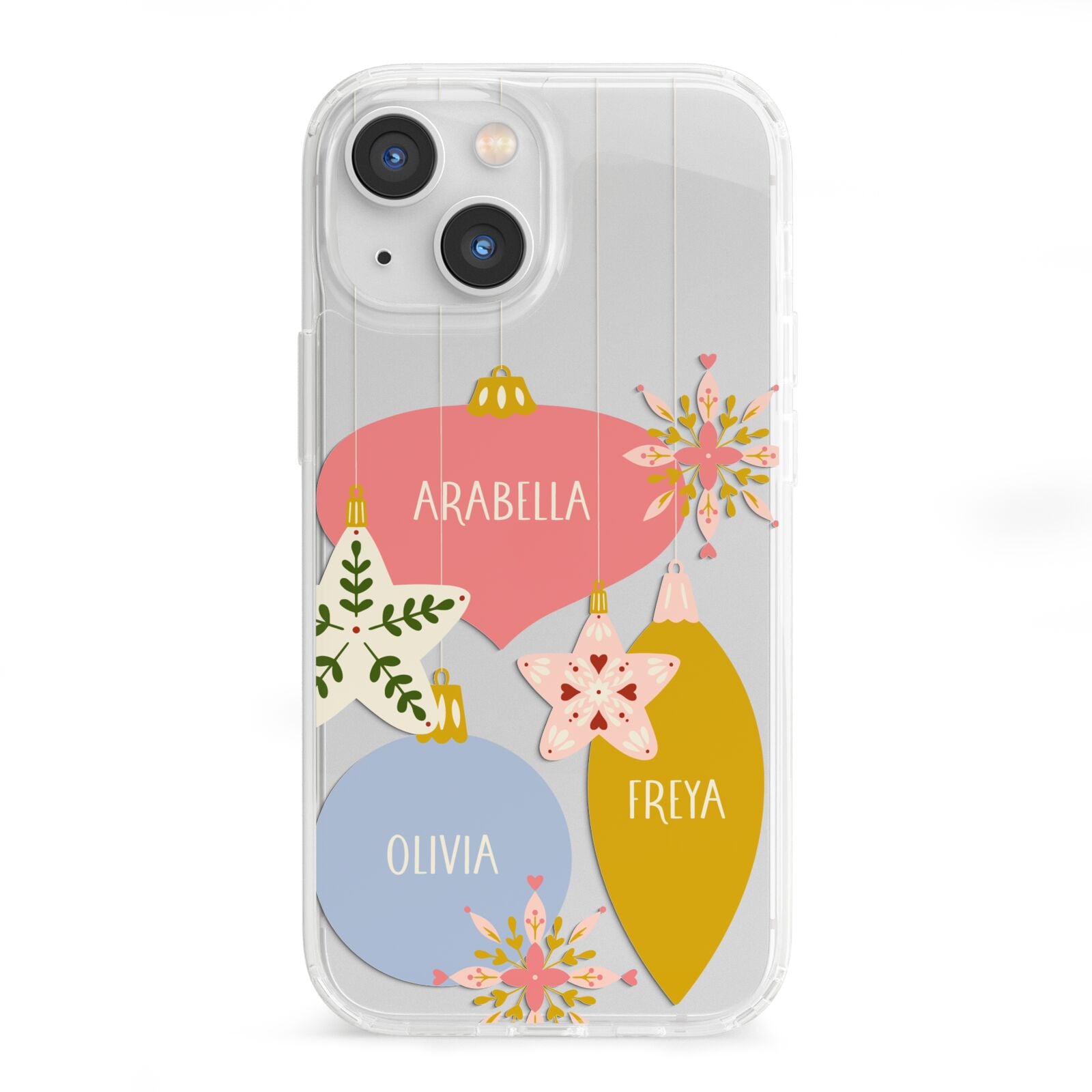 Personalised Christmas Bauble iPhone 13 Mini Clear Bumper Case