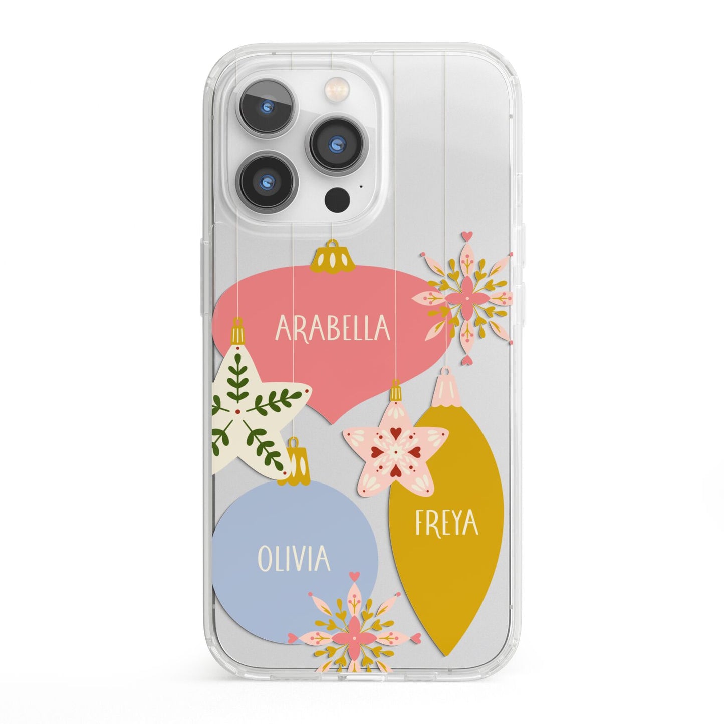 Personalised Christmas Bauble iPhone 13 Pro Clear Bumper Case