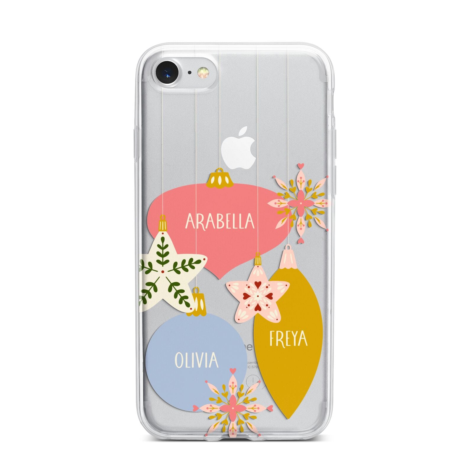 Personalised Christmas Bauble iPhone 7 Bumper Case on Silver iPhone