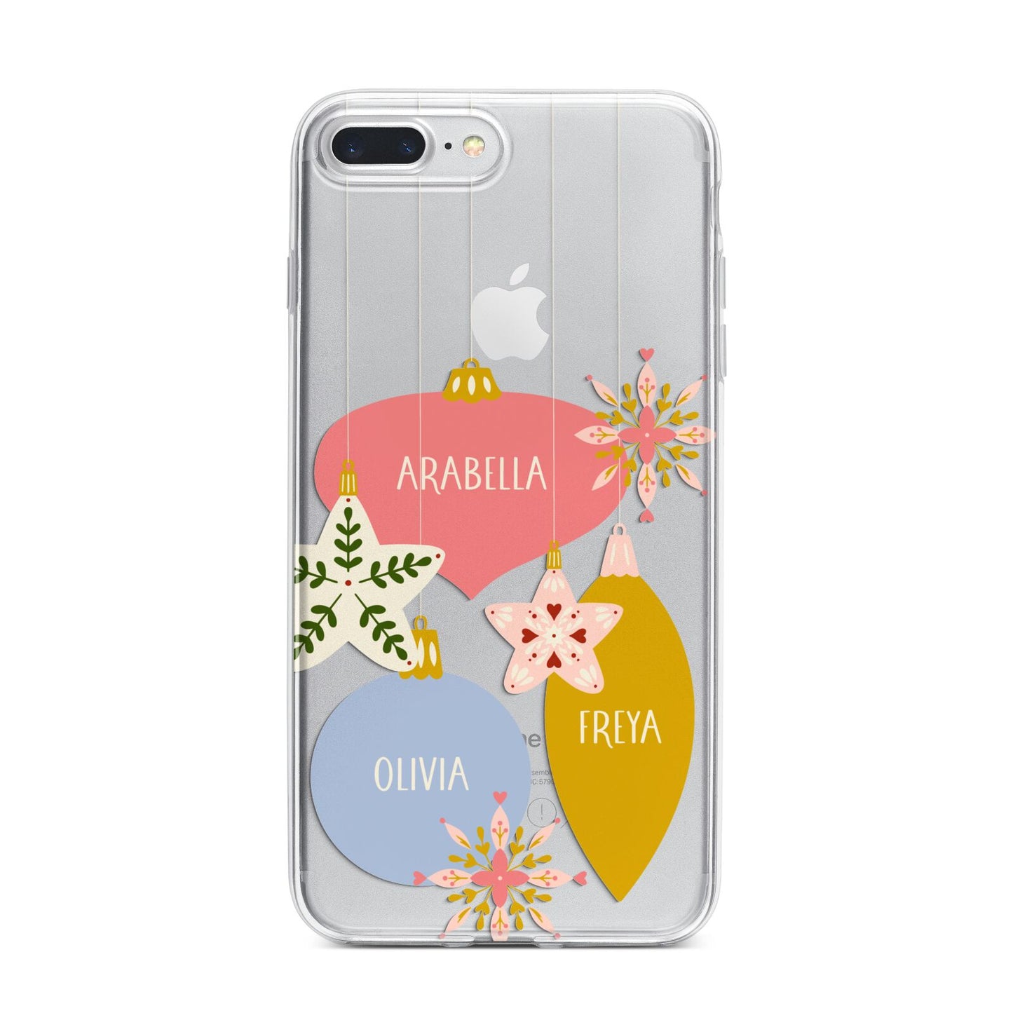 Personalised Christmas Bauble iPhone 7 Plus Bumper Case on Silver iPhone