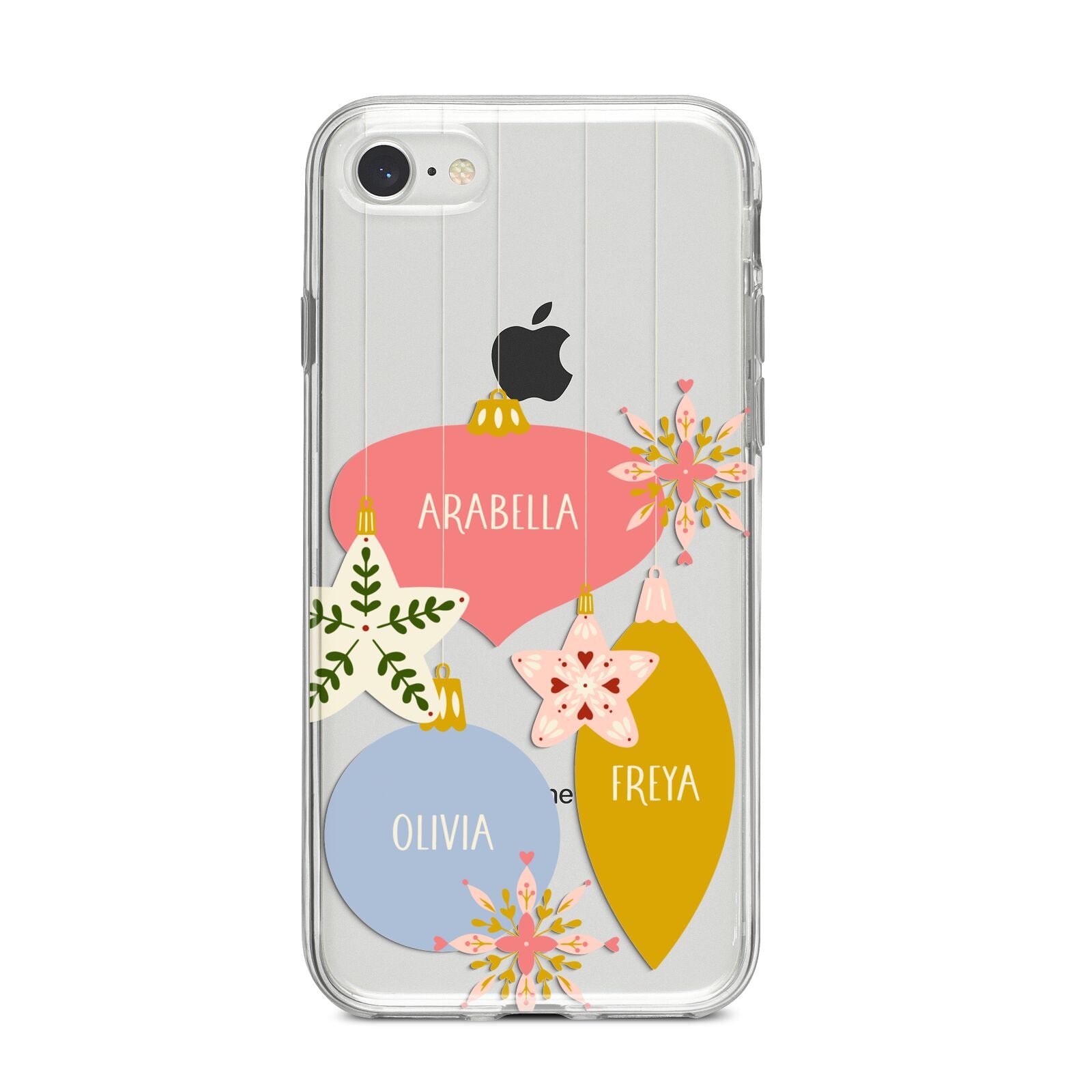 Personalised Christmas Bauble iPhone 8 Bumper Case on Silver iPhone
