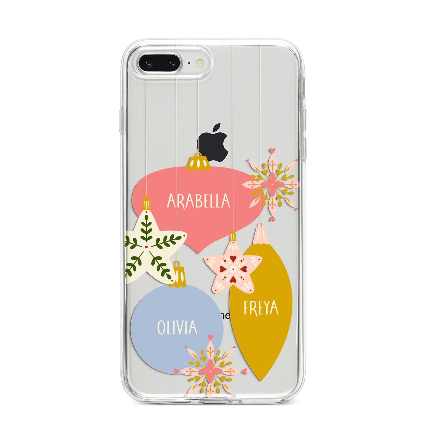 Personalised Christmas Bauble iPhone 8 Plus Bumper Case on Silver iPhone