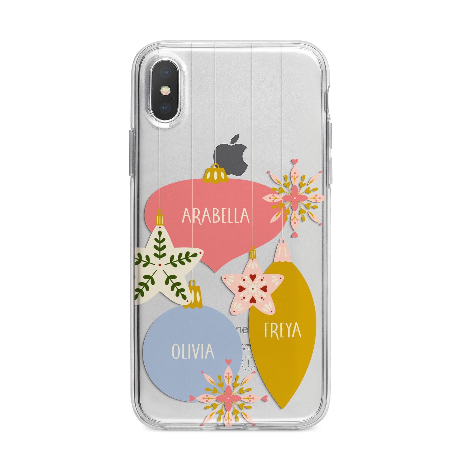 Personalised Christmas Bauble iPhone X Bumper Case on Silver iPhone Alternative Image 1