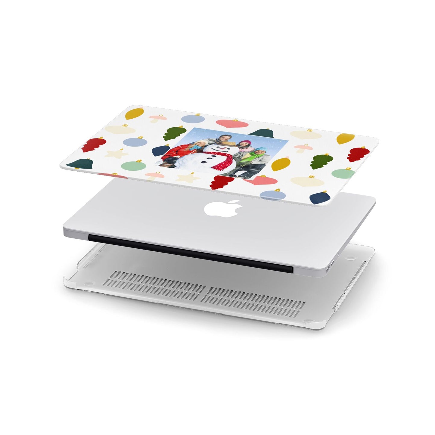Personalised Christmas Baubles Apple MacBook Case in Detail