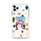 Personalised Christmas Baubles Apple iPhone 11 Pro Max in Silver with White Impact Case