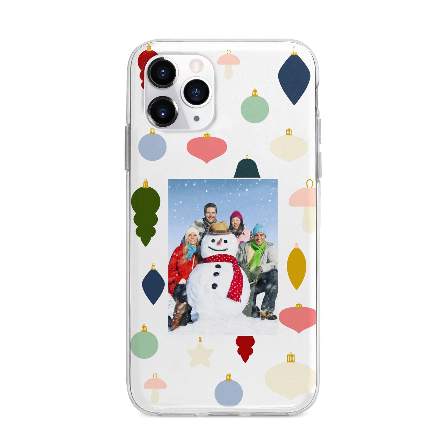 Personalised Christmas Baubles Apple iPhone 11 Pro in Silver with Bumper Case