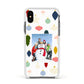 Personalised Christmas Baubles Apple iPhone Xs Impact Case White Edge on Black Phone