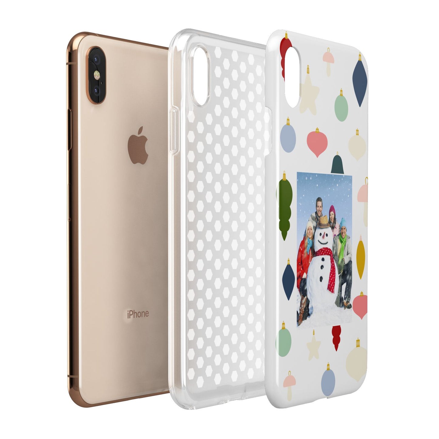 Personalised Christmas Baubles Apple iPhone Xs Max 3D Tough Case Expanded View