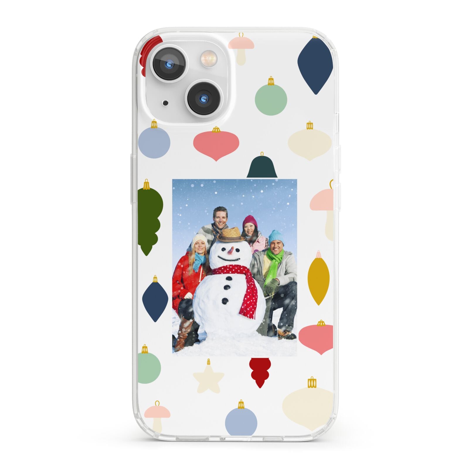 Personalised Christmas Baubles iPhone 13 Clear Bumper Case