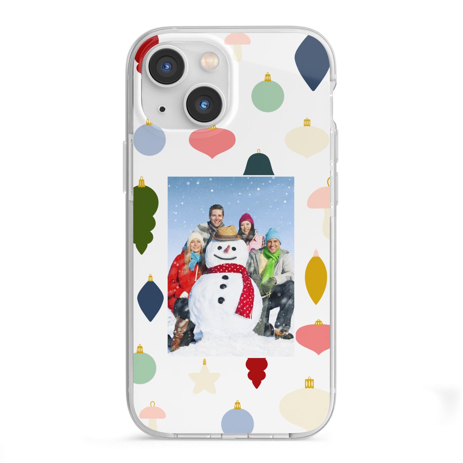 Personalised Christmas Baubles iPhone 13 Mini TPU Impact Case with White Edges