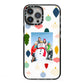 Personalised Christmas Baubles iPhone 13 Pro Max Black Impact Case on Silver phone