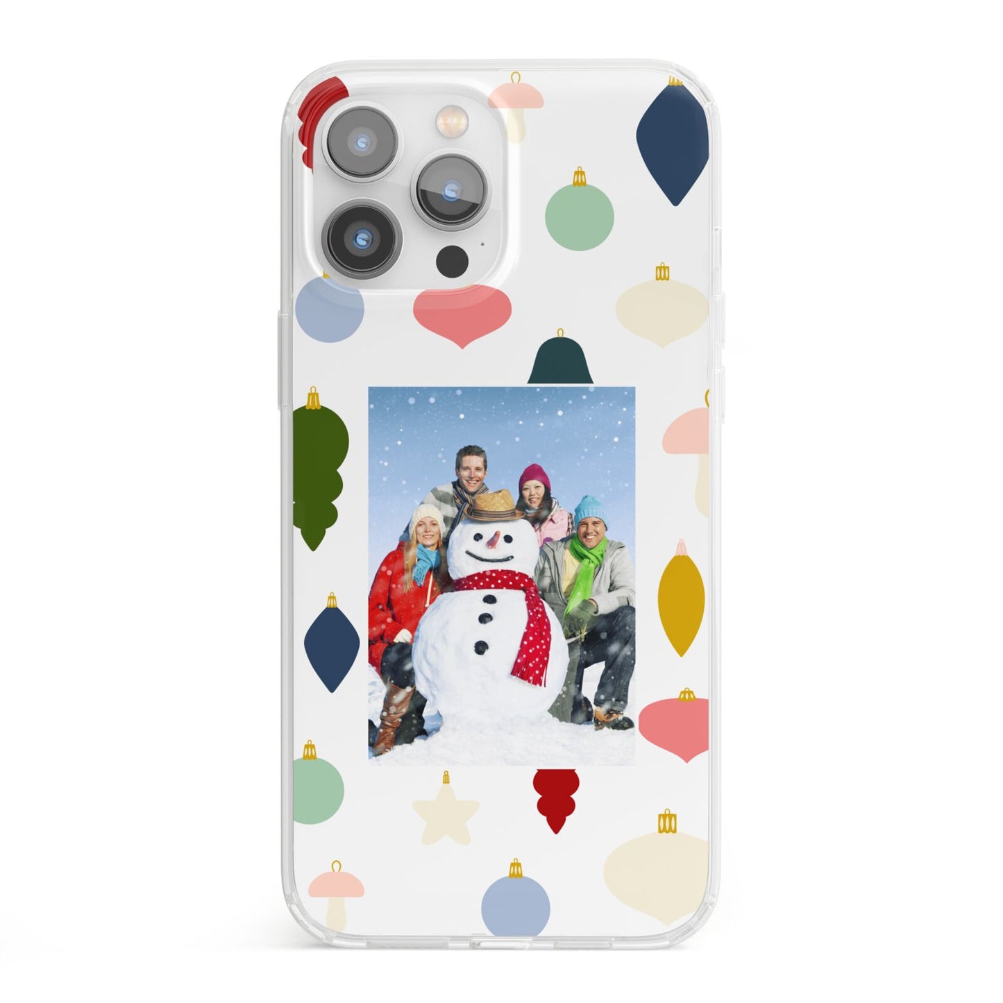 Personalised Christmas Baubles iPhone 13 Pro Max Clear Bumper Case