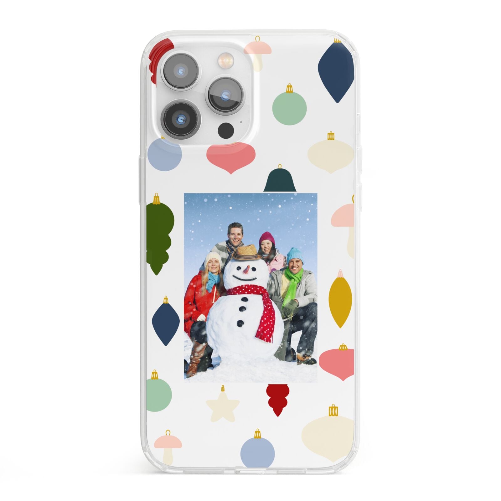 Personalised Christmas Baubles iPhone 13 Pro Max Clear Bumper Case