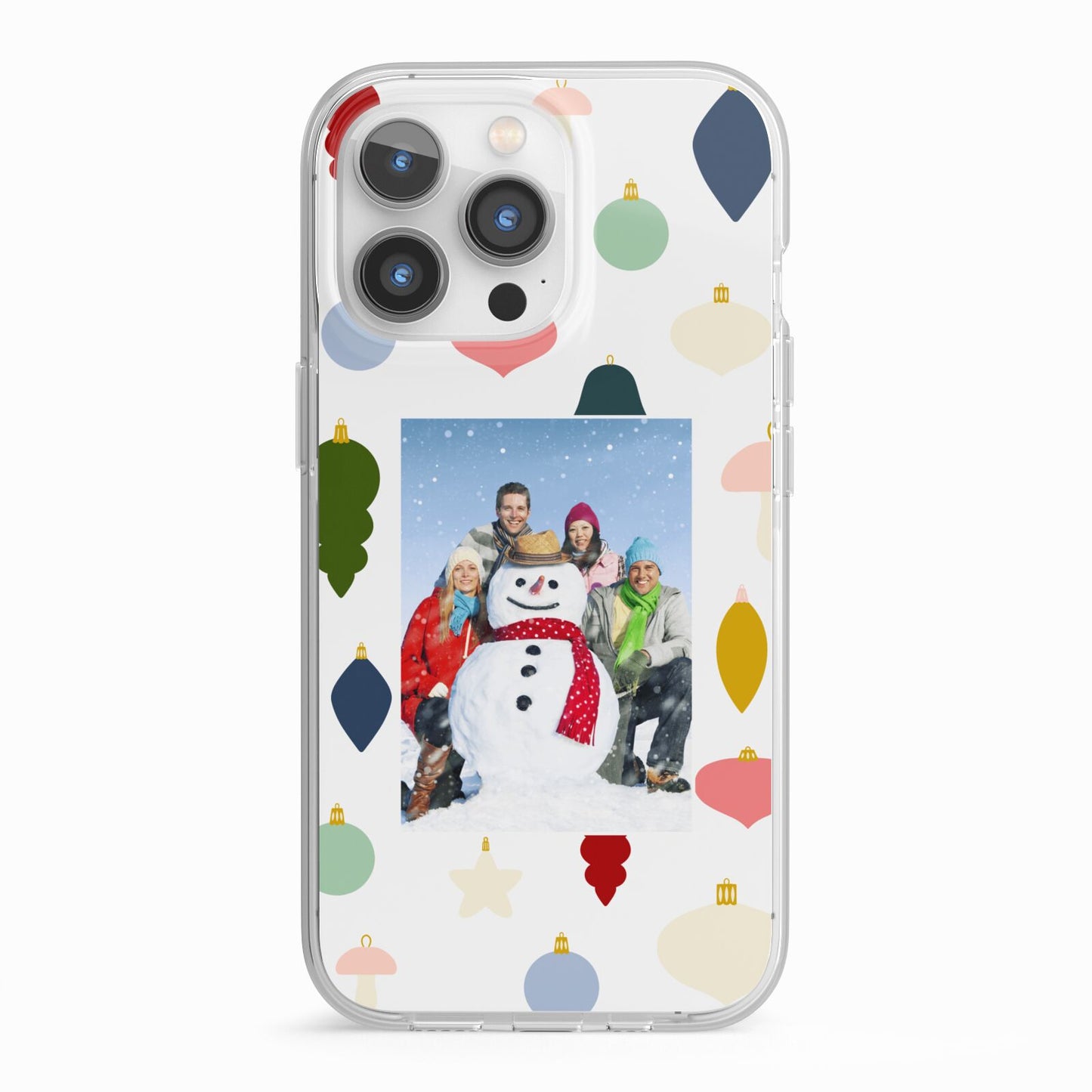 Personalised Christmas Baubles iPhone 13 Pro TPU Impact Case with White Edges