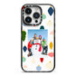 Personalised Christmas Baubles iPhone 14 Pro Black Impact Case on Silver phone