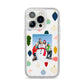 Personalised Christmas Baubles iPhone 14 Pro Glitter Tough Case Silver
