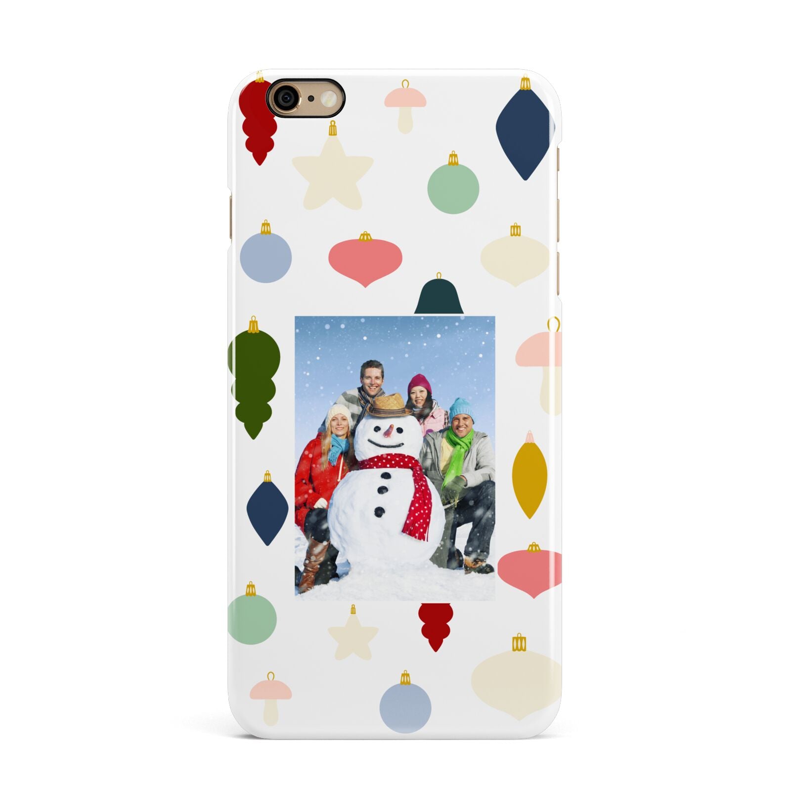 Personalised Christmas Baubles iPhone 6 Plus 3D Snap Case on Gold Phone