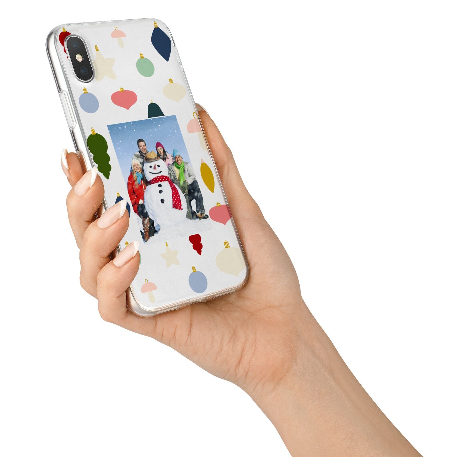 Personalised Christmas Baubles iPhone X Bumper Case on Silver iPhone Alternative Image 2