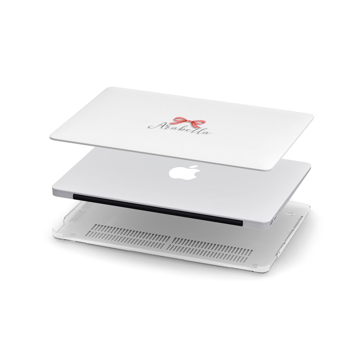 Personalised Christmas Bow Apple MacBook Case in Detail
