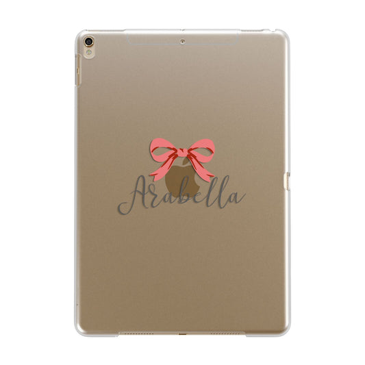 Personalised Christmas Bow Apple iPad Gold Case