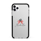 Personalised Christmas Bow Apple iPhone 11 Pro Max in Silver with Black Impact Case