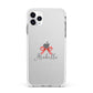 Personalised Christmas Bow Apple iPhone 11 Pro Max in Silver with White Impact Case
