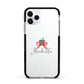 Personalised Christmas Bow Apple iPhone 11 Pro in Silver with Black Impact Case