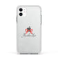 Personalised Christmas Bow Apple iPhone 11 in White with White Impact Case