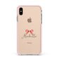 Personalised Christmas Bow Apple iPhone Xs Max Impact Case Pink Edge on Gold Phone
