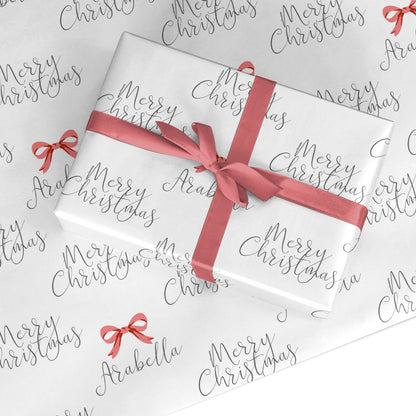 Personalised Christmas Bow Custom Wrapping Paper