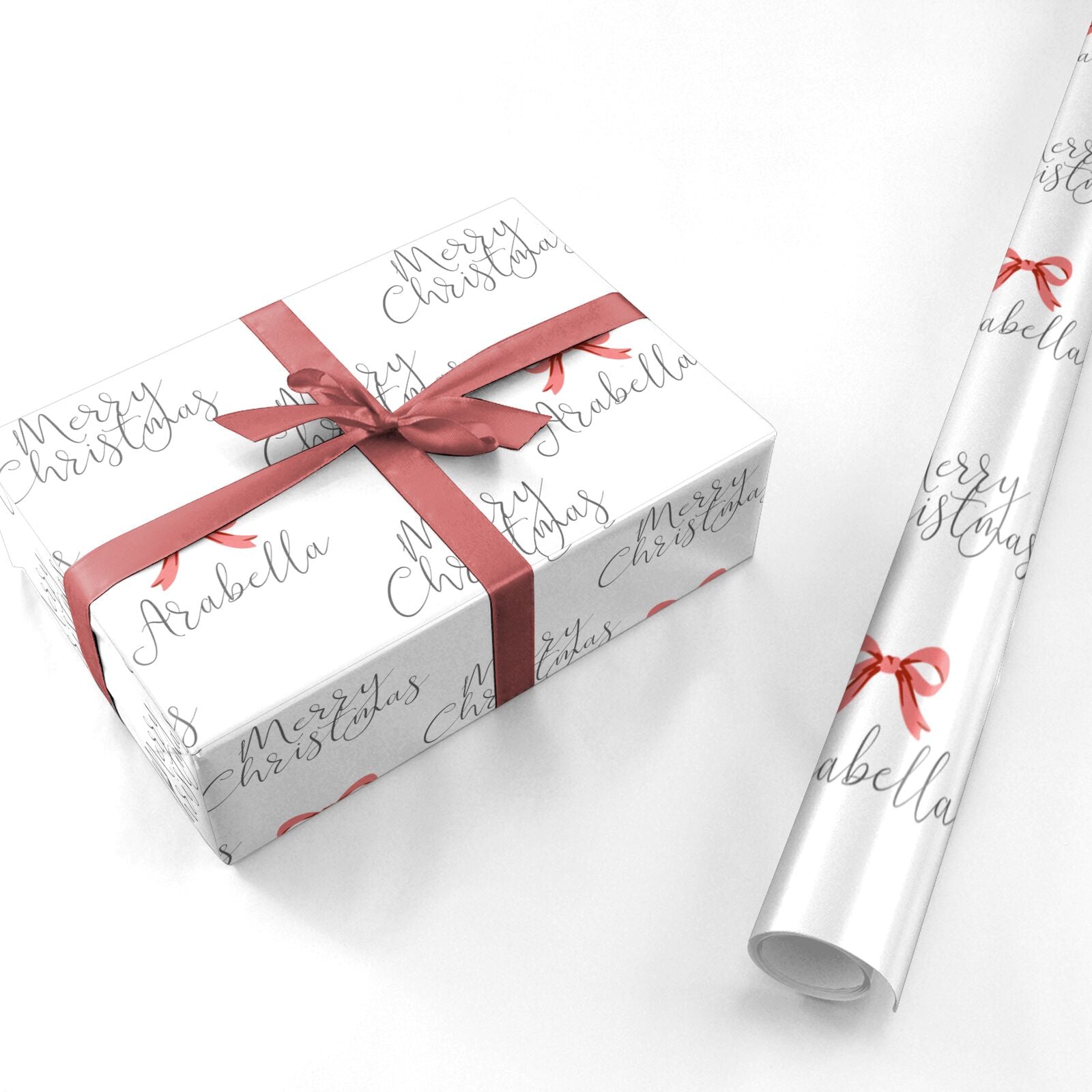 Personalised Christmas Bow Personalised Wrapping Paper