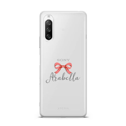 Personalised Christmas Bow Sony Xperia 10 III Case