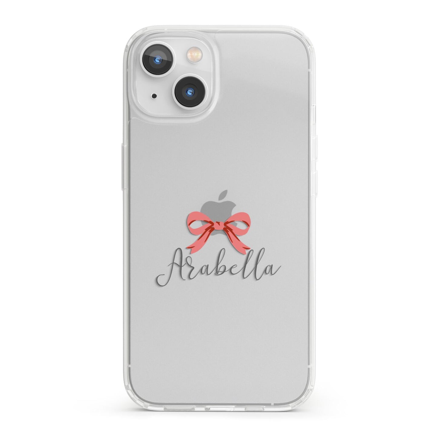 Personalised Christmas Bow iPhone 13 Clear Bumper Case