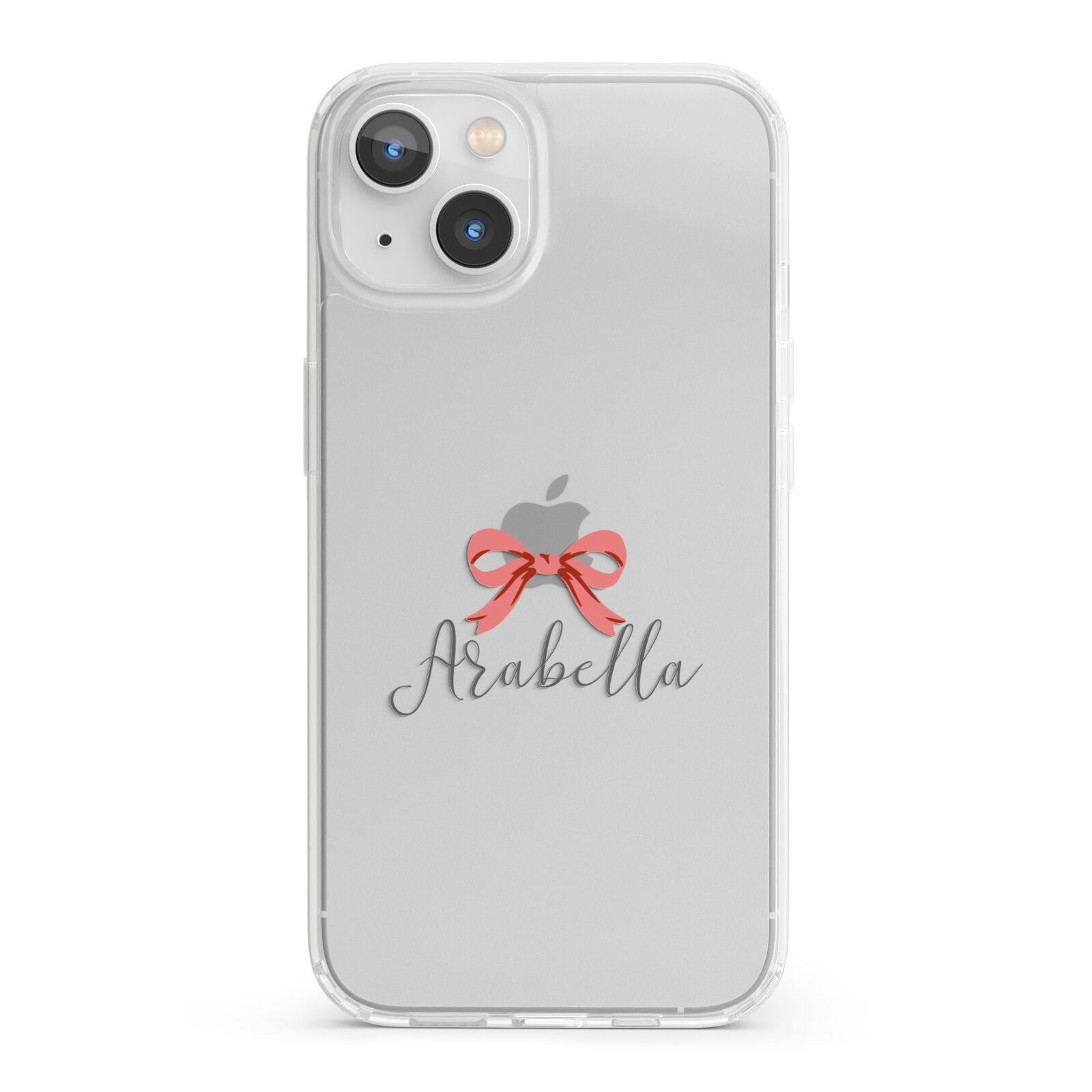 Personalised Christmas Bow iPhone 13 Clear Bumper Case